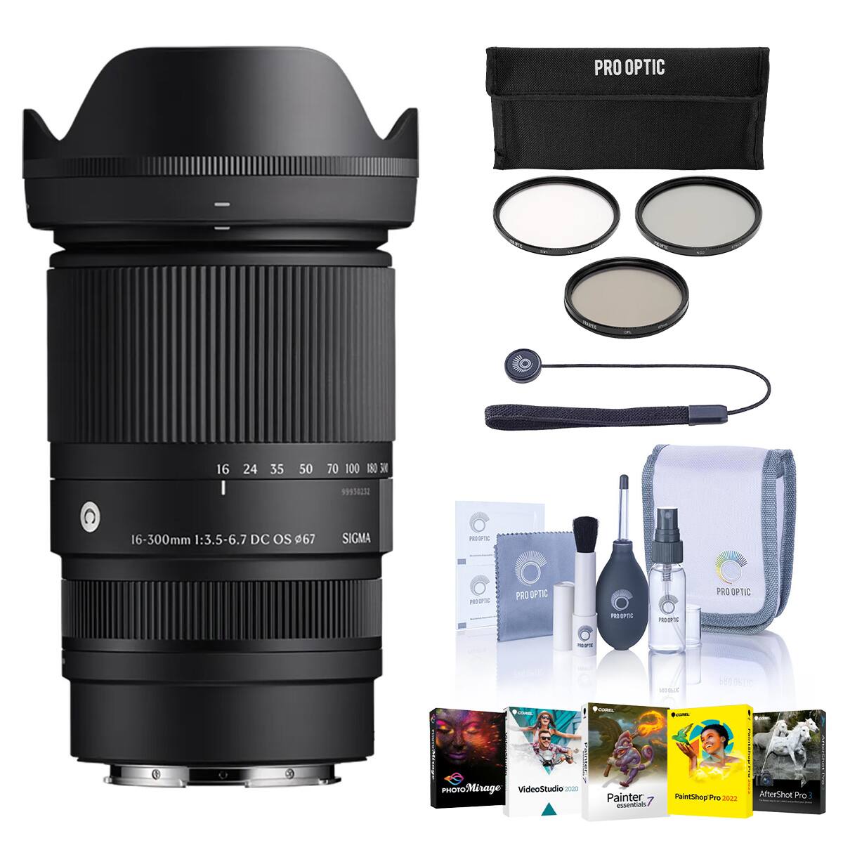 PRO OPTIC  
16 24 35 50 70 100 180  
SN 99930232  
16-300mm 1:3.5-6.7 DC OS 67  
SIGMA  

PRO OPTIC  
PRO OPTIC  
PRO OPTIC  
PRO OPTIC  
PRO OPTIC  

580,05000  
OGLIC  
POSTUNEL  
COURAL  
100%  

PHOTOMirage  
VideoStudio 2020  
Painter essentials  
PaintShop Pro 2022  
AfterShot Pro