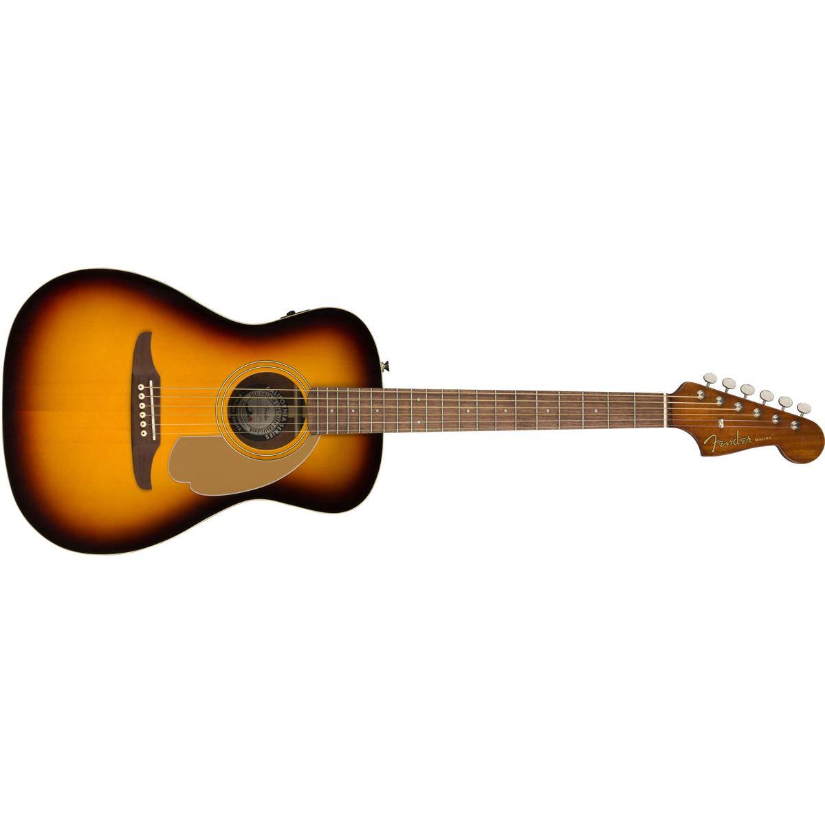 Alt View 7. Fender - Fender Malibu Player Acoustic Electric Guitar, Walnut Fingerboard, Sunburst.