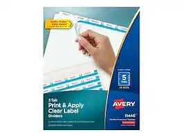 Avery - Index Maker Paper Dividers with Print & Apply Label Sheets, 5 Tabs, 25 Sets/Pack - White