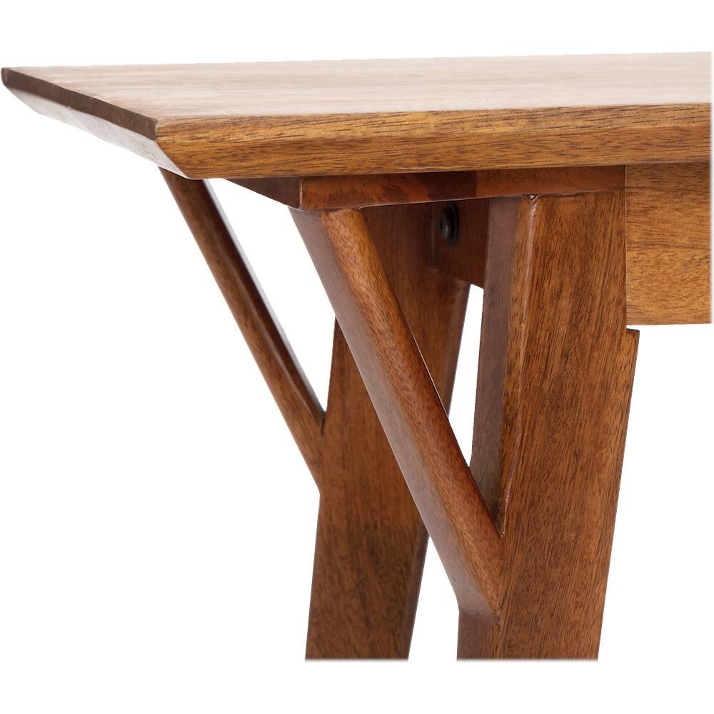 Alt View 13. Finch - Stratford Rectangular Mid-Century Solid Mango Wood Backless Bench - Walnut Brown.