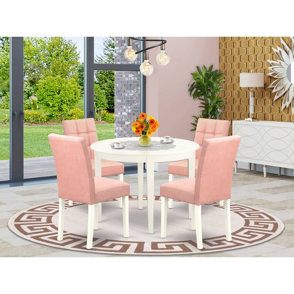 Alt View 7. East West Furniture - 5 Piece Dinner Table Set - White.