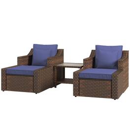 Resenkos - 5pc Patio Furniture Set, Outdoor Sectional Furniture - Blue