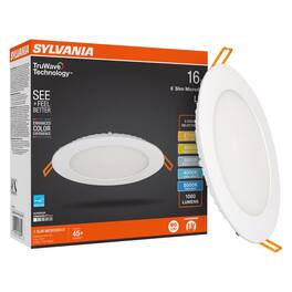 Sylvania - TruWave White Disklight Retrofit Kit in. W LED Canless Recessed Downlight 16 W
