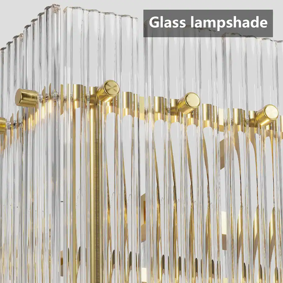 Rectangular Crystal Light Loheer Modern Gold Rectangular Chandelier Crystal Glass Pendant Light ...