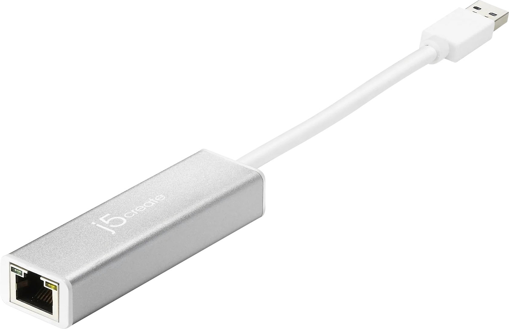 Angle View: j5create - USB 3.0 Gigabit Ethernet Adapter - Silver