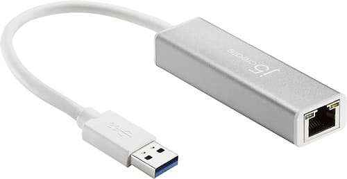 Left. j5create - USB 3.0 Gigabit Ethernet Adapter - Silver.