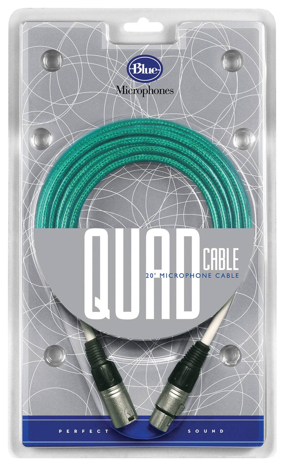 Blue Microphones - 20' Microphone Quad Conductor Cable - Green/Black/Silver - Larger Front