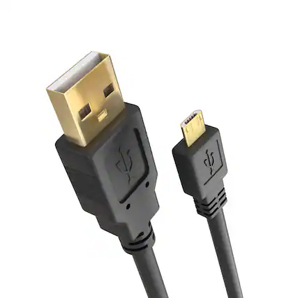 Front. Cmple.com - Cmple - Micro USB Cable 6ft Micro USB Charging Cable Data Sync USB to USB Cable Male to Male - Black.