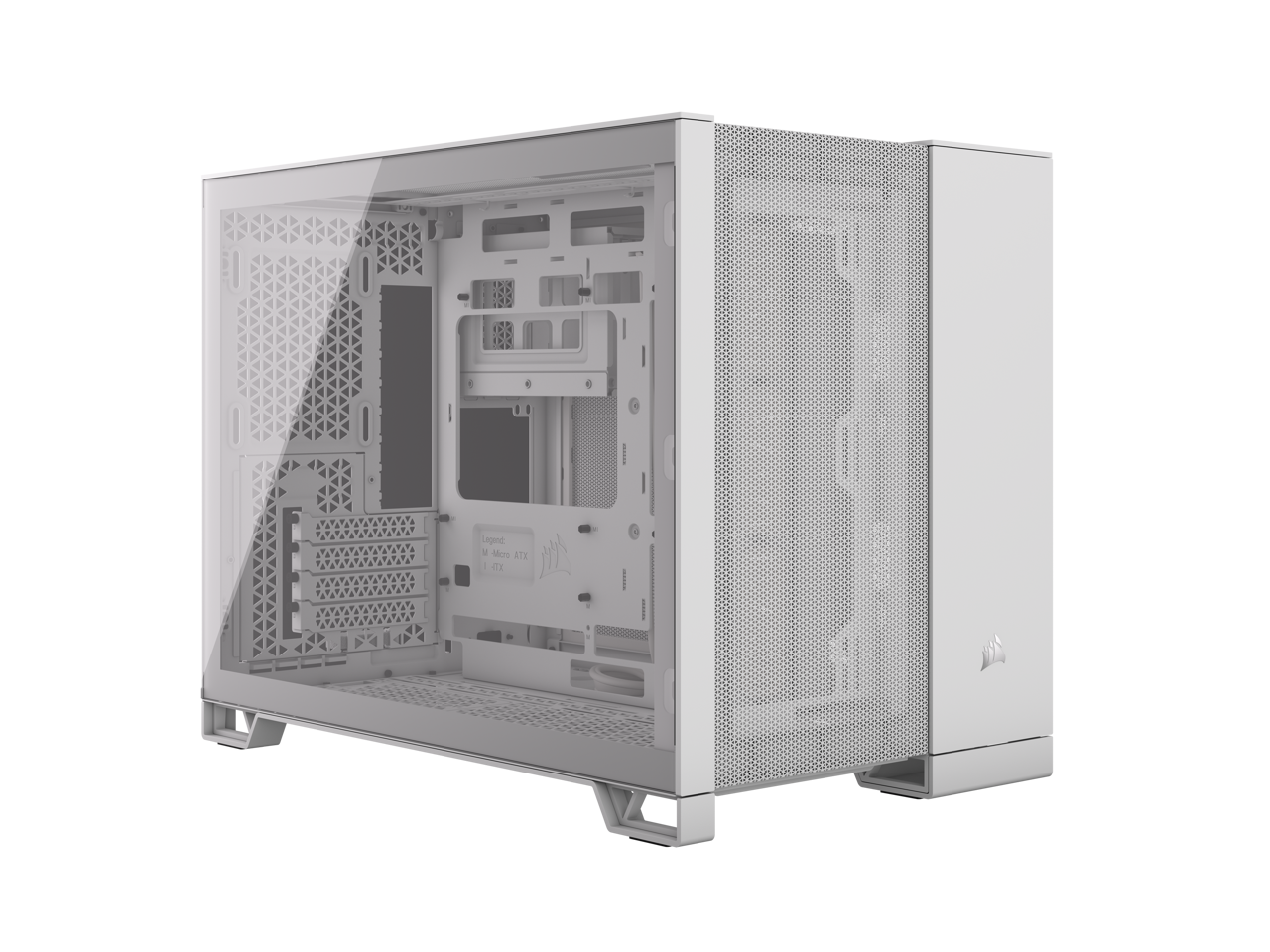 CORSAIR - 2500D AIRFLOW Micro ATX Case – White – Dual Chamber, Mesh Panels, 11x 120mm Fans, 4x AIO Mounts - White
