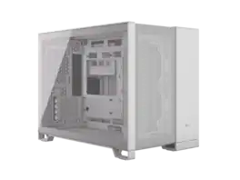 CORSAIR - 2500D AIRFLOW Micro ATX Case – White – Dual Chamber, Mesh Panels, 11x 120mm Fans, 4x AIO Mounts - White