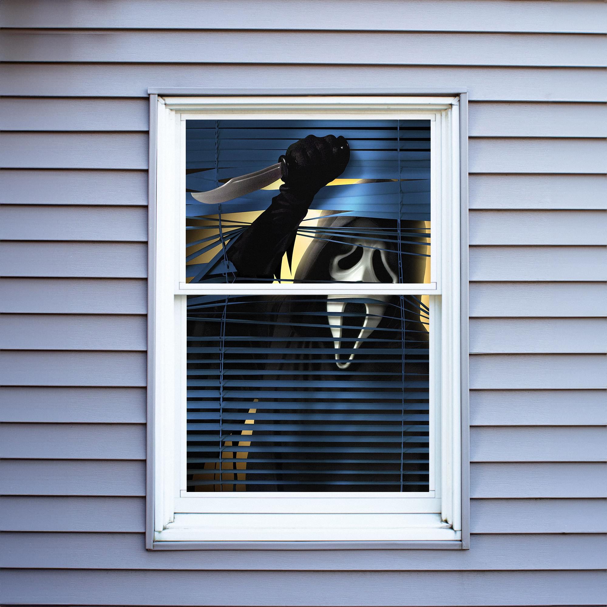 Alt View 2. Funworld - Ghost Face Window Creeper Halloween Decor - Black.