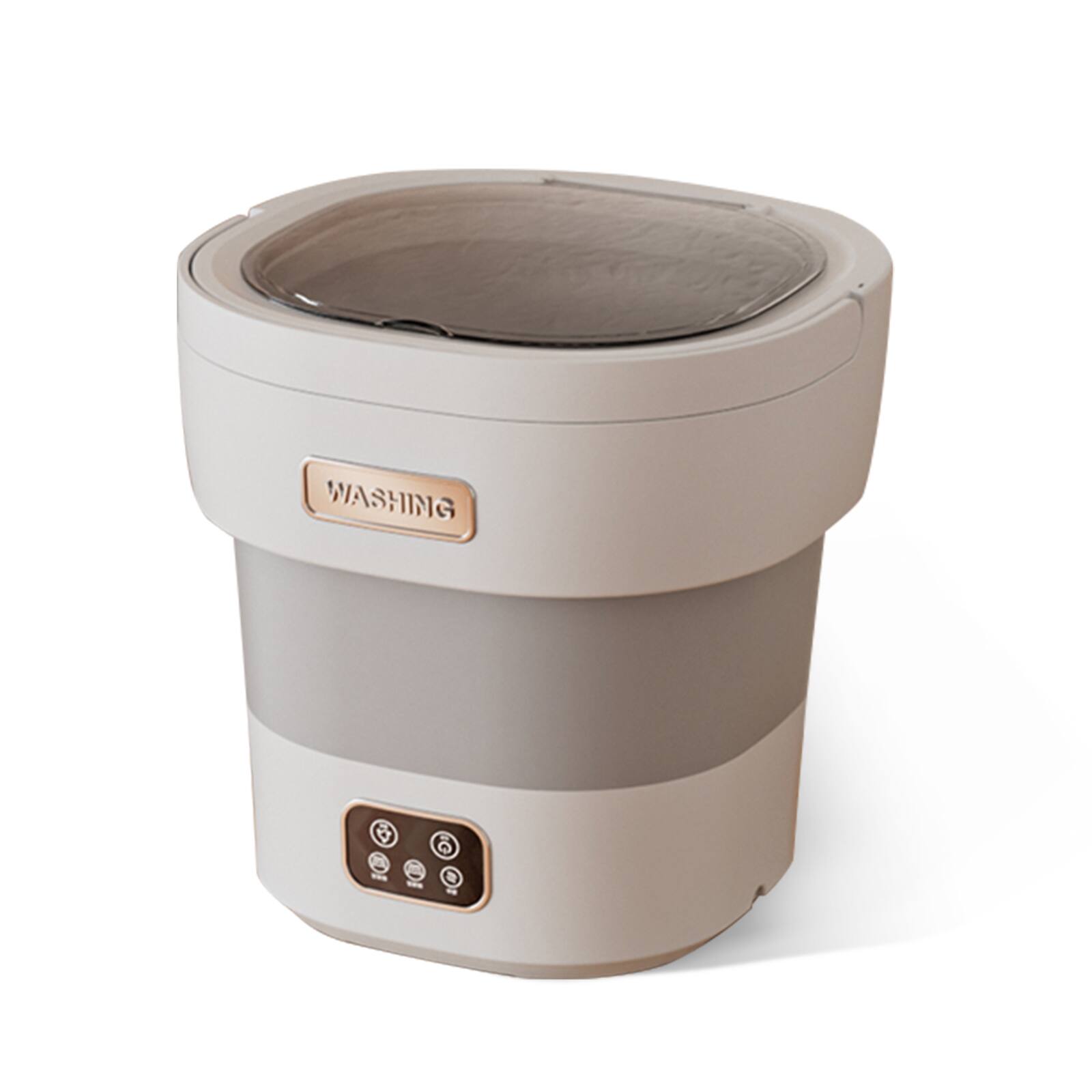 Front. Acekool - 12L Mini Portable Washing Machine and Dryer for RV Travel Hotel Laundry, Grey - Grey.