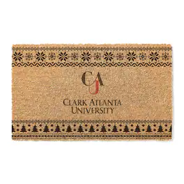 Jardine - Clark Atlanta University Panthers 18" x 30" Holiday Coir Doormat - Brown