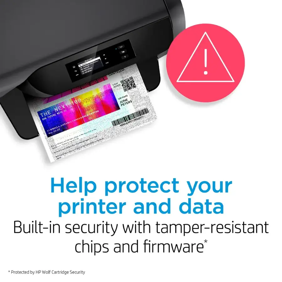 Help protect your printer and data with built-in security featuring tamper-resistant chips and firmware. Protected by HP Wolf Cartridge Security.
