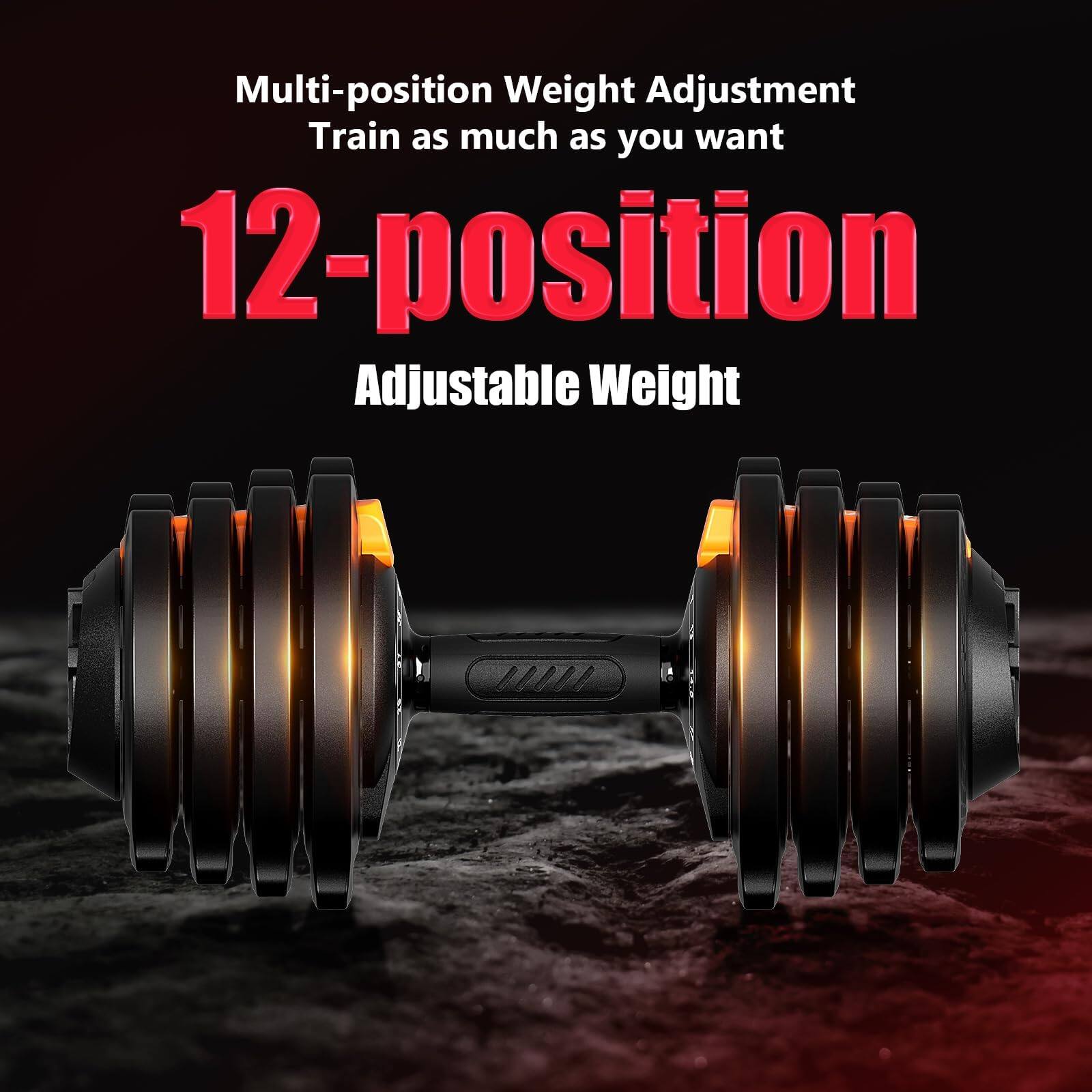 Multi-position Weight Adjustment  
Train as much as you want  

12-position  
Adjustable Weight