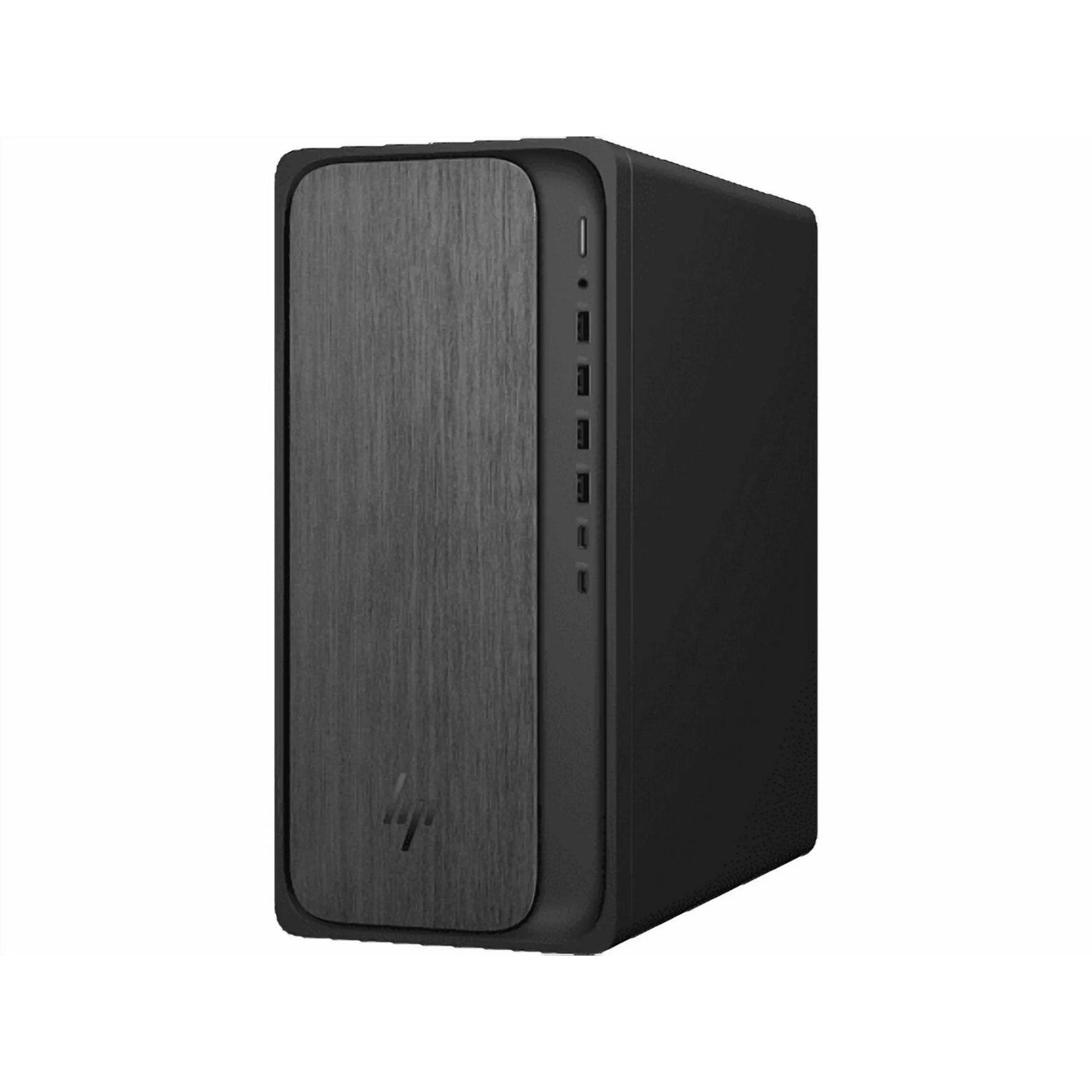 Alt View 1. HP - OmniDesk M02-0127c AMD Ryzen 7 8700G 4.2 GHz up to 5.1 GHz 32 GB  1 TB SSD AMD Radeon Graphics Windows 11 Home Desktop - Black.