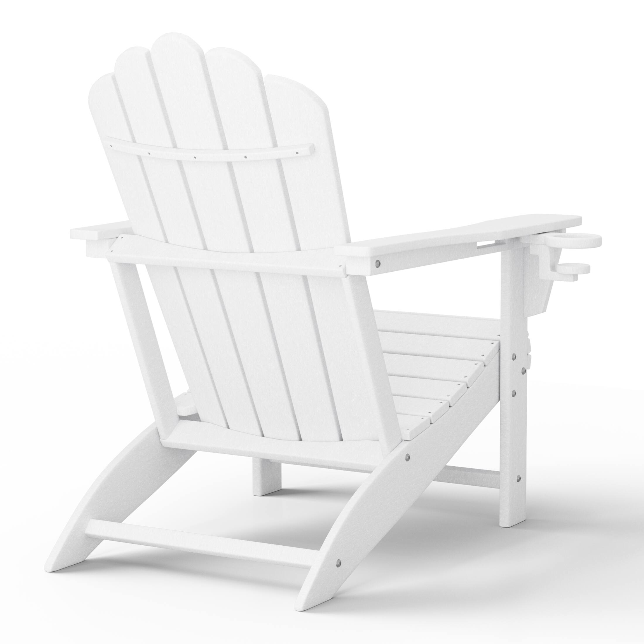 Alt View 1. WestinTrends - WestinTrends Highland Outdoor Patio HDPE Adirondack Chairs With Cup Holders (Set of 2) - White.