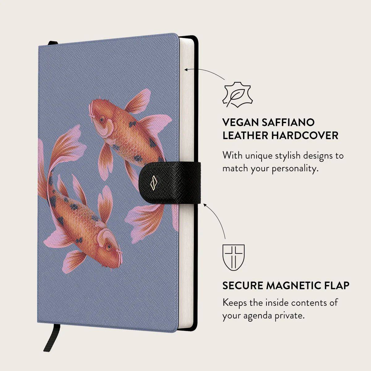 VEGAN SAFFIANO LEATHER HARDCOVER

With unique stylish designs to match your personality.

SECURE MAGNETIC FLAP

Keeps the inside contents of your agenda private.