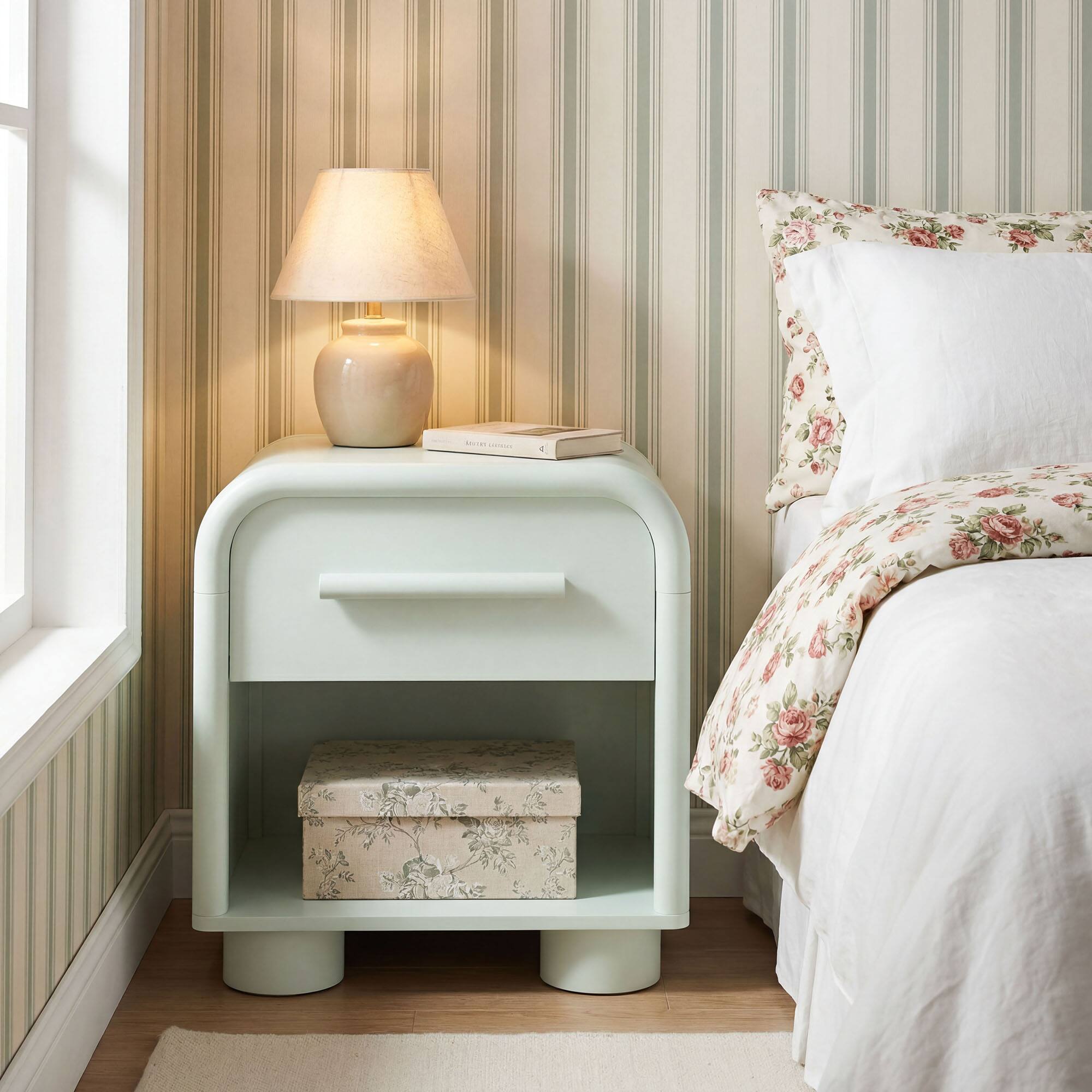 Alt View 1. Modway - Bellamy Curved 1-Drawer Nightstand by Modway - Sage.