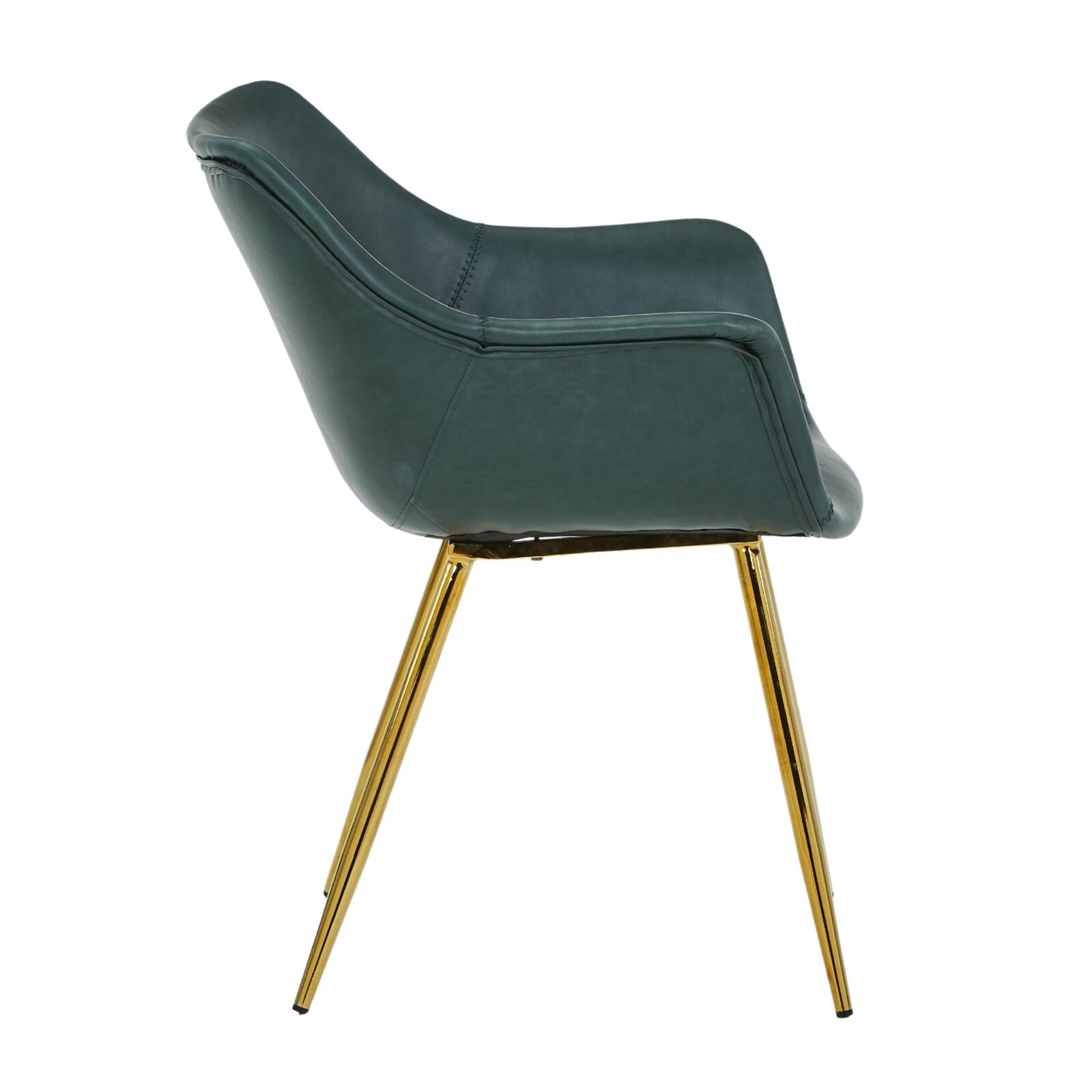 Alt View 7. LeisureMod - Markley 2-PCS Ergonomic Upholstered Leather Dining Chair - Modern Mid Century Industrial Kitchen Accent Chair - Olive Green.