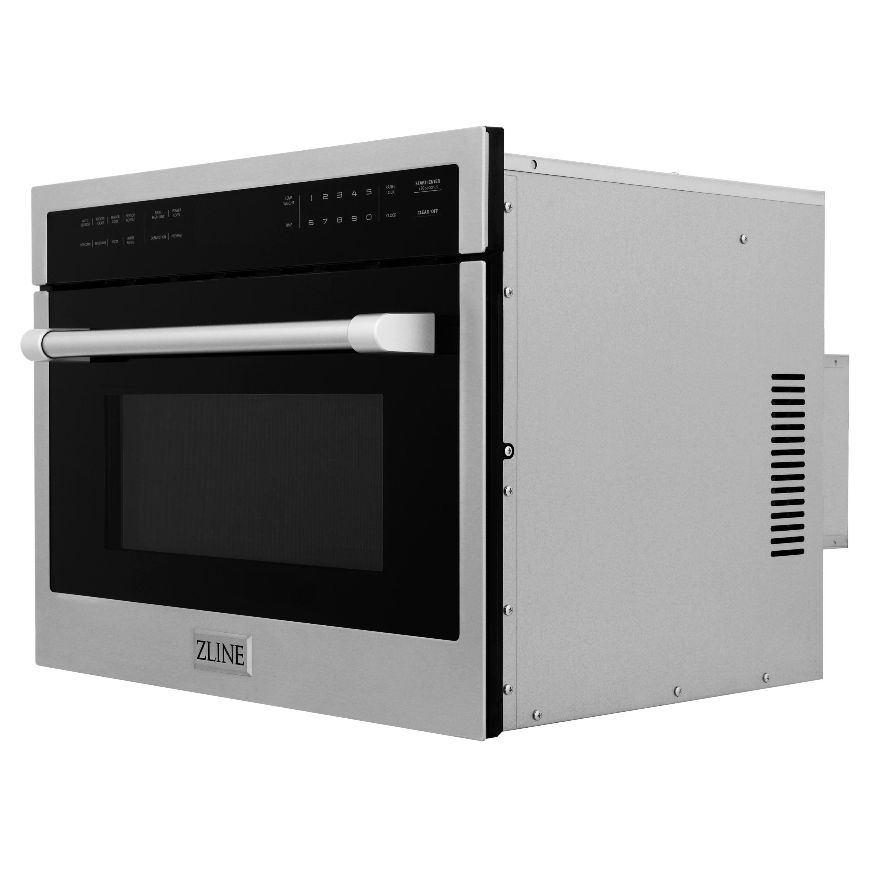 Alt View 8. ZLINE - 24 in. 1.6 cu. ft. Built-in Convection Microwave Oven in Stainless Steel with Speed and Sensor Cooking - Stainless steel.