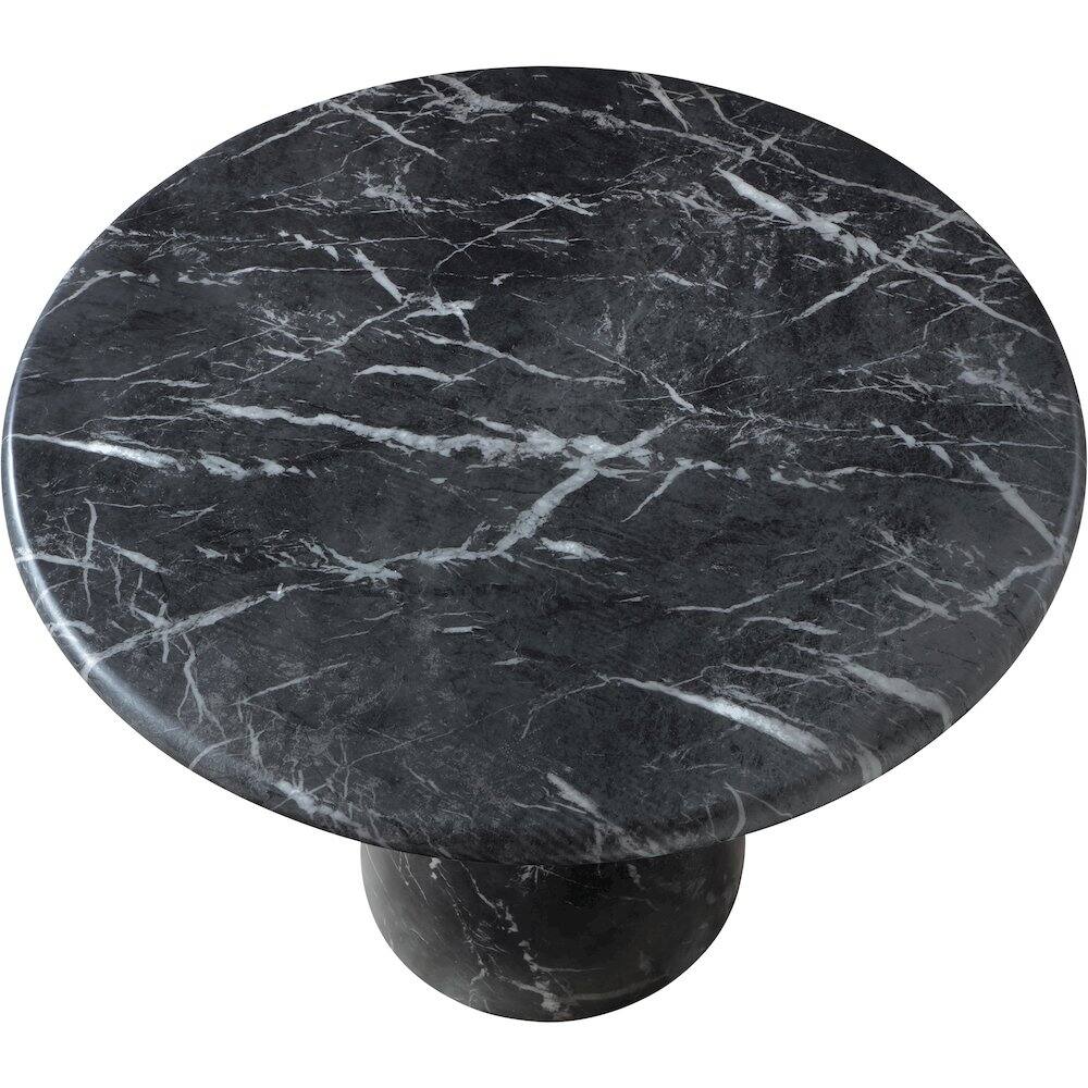 Alt View 4. Meridian Furniture - Cosenza Black 36" Marble Finish Concrete Dining Table - Black.