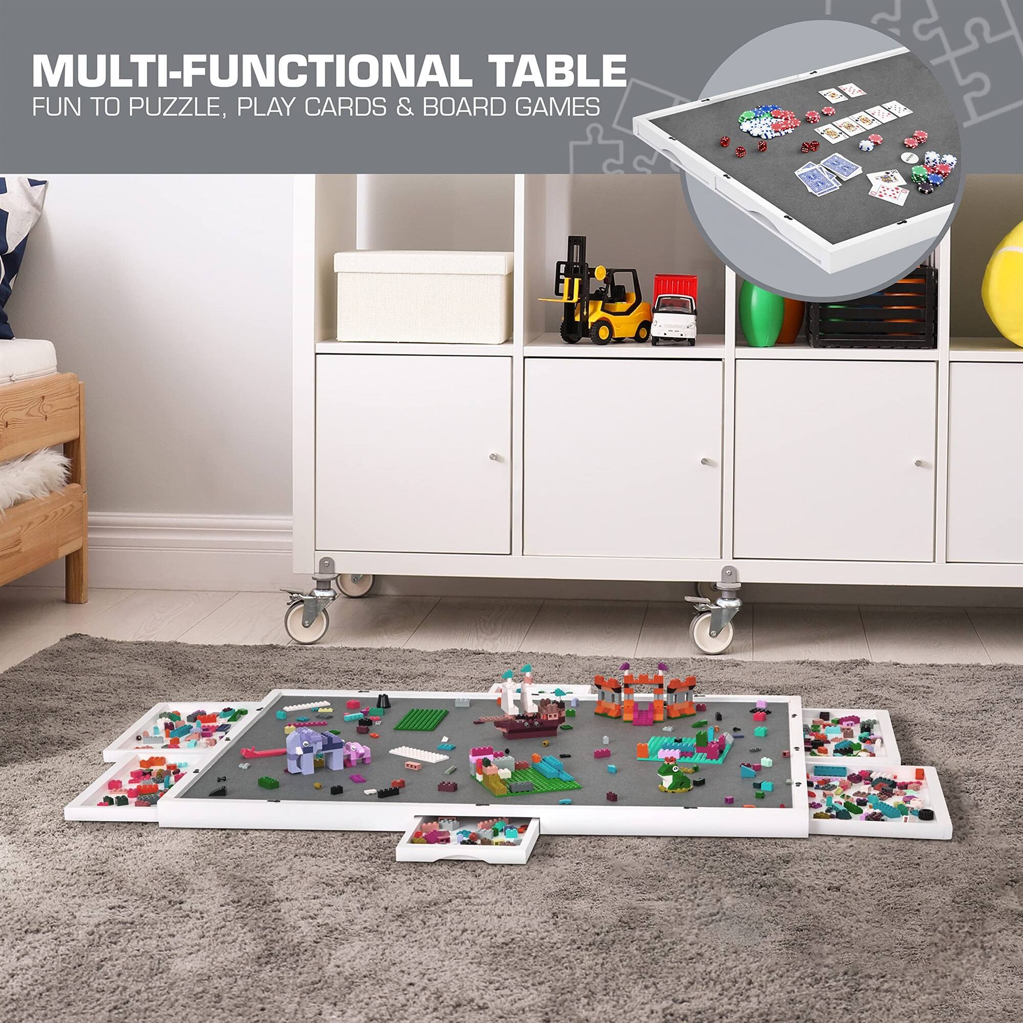 MULTI-FUNCTIONAL TABLE
FUN TO PUZZLE, PLAY CARDS & BOARD GAMES