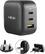 Front. MINIX - 66W Turbo 3-Port GaN Foldable Wall Charger, 2-USB-C Port Fast Charger/1-USB-A Quick Charger, US/EU/UK Plugs for Travel - Black.