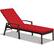 Alt View 7. Costway - Patio Rattan Lounge Chair Chaise Recliner Back Adjustable w/Cushion Outdoor - Red.