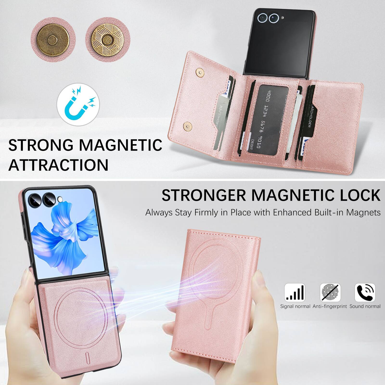 STRONG MAGNETIC ATTRACTION

STRONGER MAGNETIC LOCK
Always Stay Firmly in Place with Enhanced Built-in Magnets

Signal normal
Anti-fingerprint
Sound normal