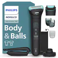 Philips Norelco - Body Groomer 7000, Men's Electric Intimate & Full Body, Dual Head Trim & Shave, Showerproof, BG7480/50 - Black - Front_Zoom