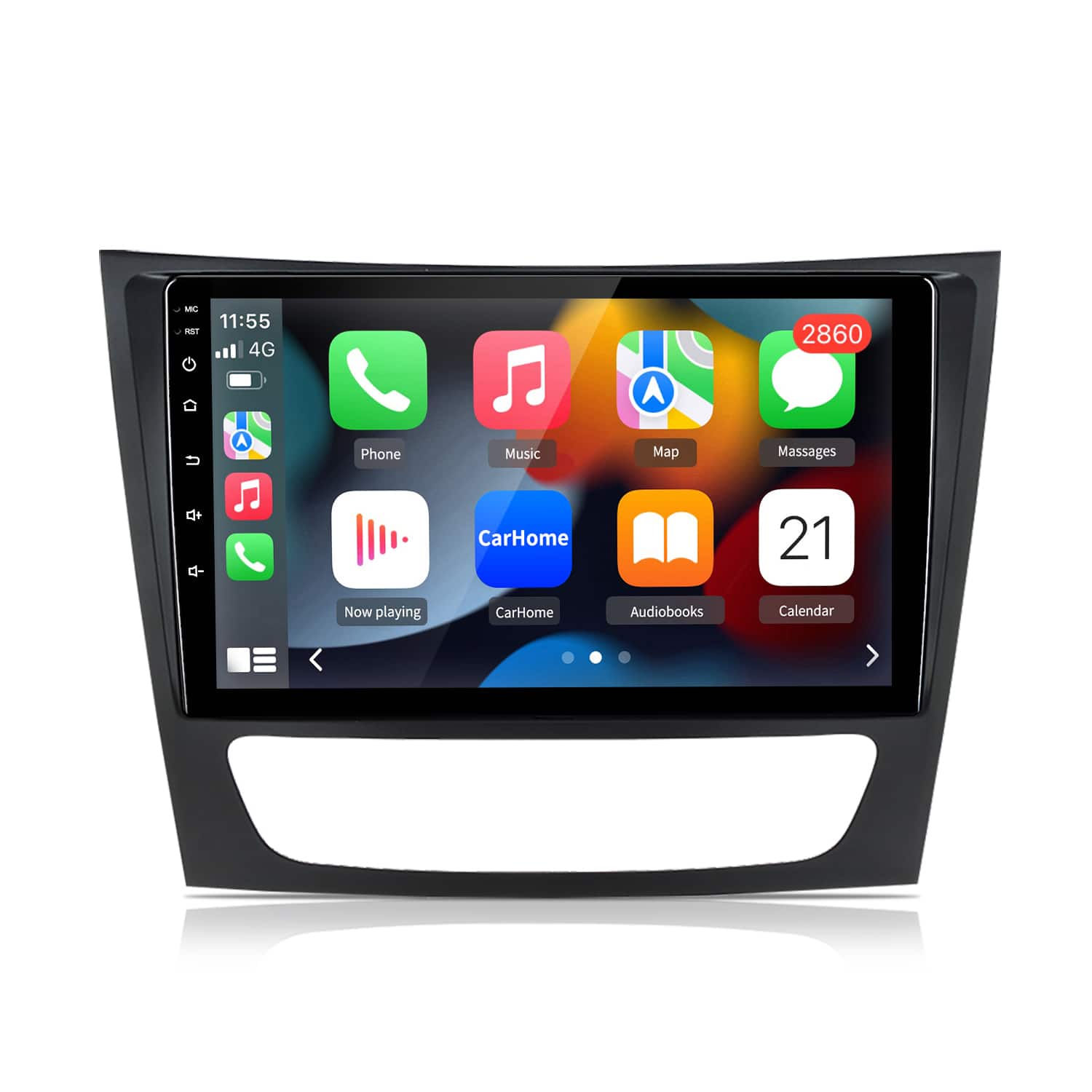 Junsun - 9"4+64GB Android15 Carplay 8 Core Car Stereo Radio GPS Navi FM For W211 2002-2007 WIFI RDS DSP SWC Bluetooth Bose system - Black