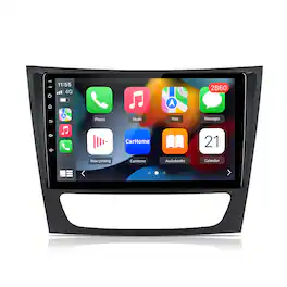 Junsun - 9"4+64GB Android15 Carplay 8 Core Car Stereo Radio GPS Navi FM For W211 2002-2007 WIFI RDS DSP SWC Bluetooth Bose system - Black