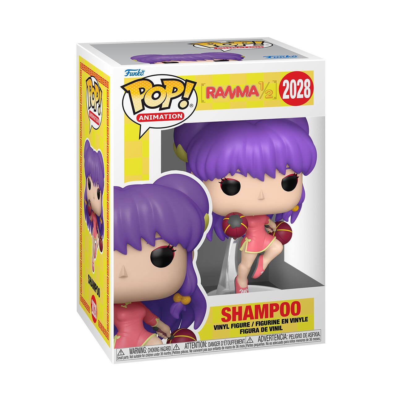 Funko  
POP!  
ANIMATION  

RAMMA 1/2  
2028  

SHAMPOO  
VINYL FIGURE / FIGURINE EN VINYLE / FIGURA DE VINIL  

WARNING: CHOKING HAZARD - Small parts. Not for children under 3 years.  
ATTENTION: PELIGRO DE ASFIXIA - Piezas pequeñas. No es adecuado para menores de 3 años.  
ADVERTENCIA: RIESGO DE ASFIXIA - Petits pièces. Ne convient pas aux enfants de moins de 3 ans.
