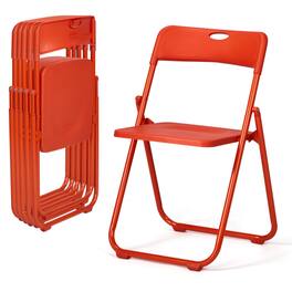 Winado - 6PCS Plastic Folding Chairs Portable Commercial Seat for Outdoor Indoor Events, Dinning, Wedding, Party, Office, Camping - Orange
