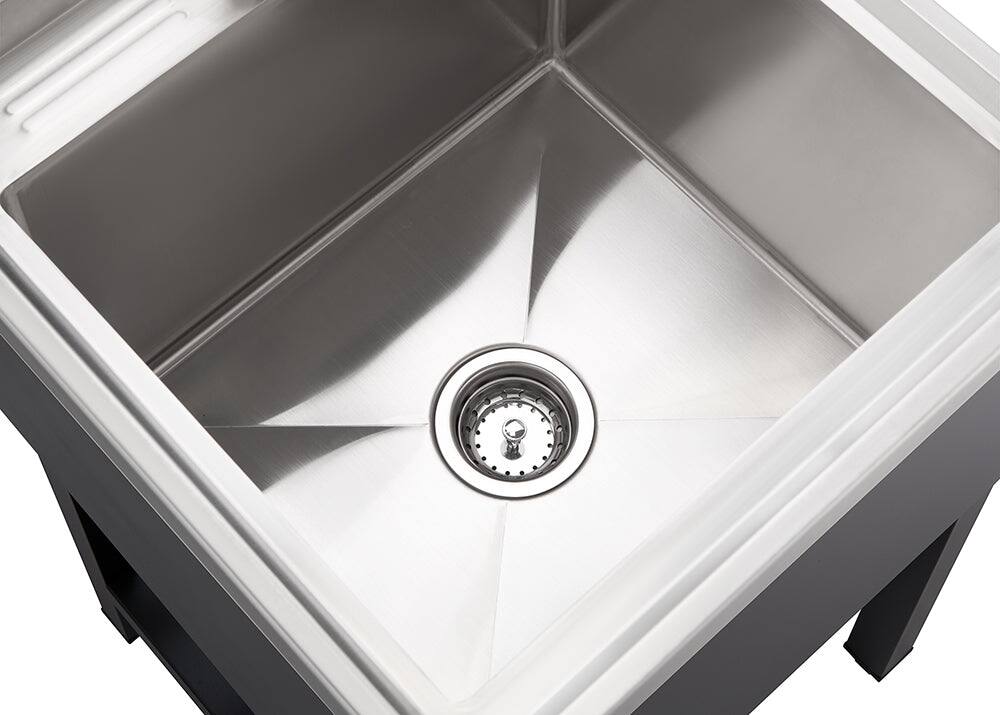 Back. TRINITY - Trinity Basics | 18x16x13 Basin | Stainless Steel Utility Sink | Nsf | w/ Pull-Out Faucet - Black.