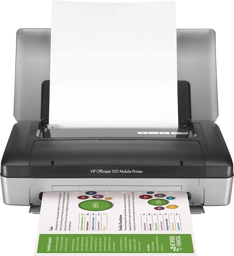 HP - Officejet 100 Wireless Printer - Gray/Black-Front_Standard