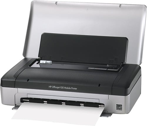 Left. HP - Officejet 100 Wireless Printer - Gray/Black.