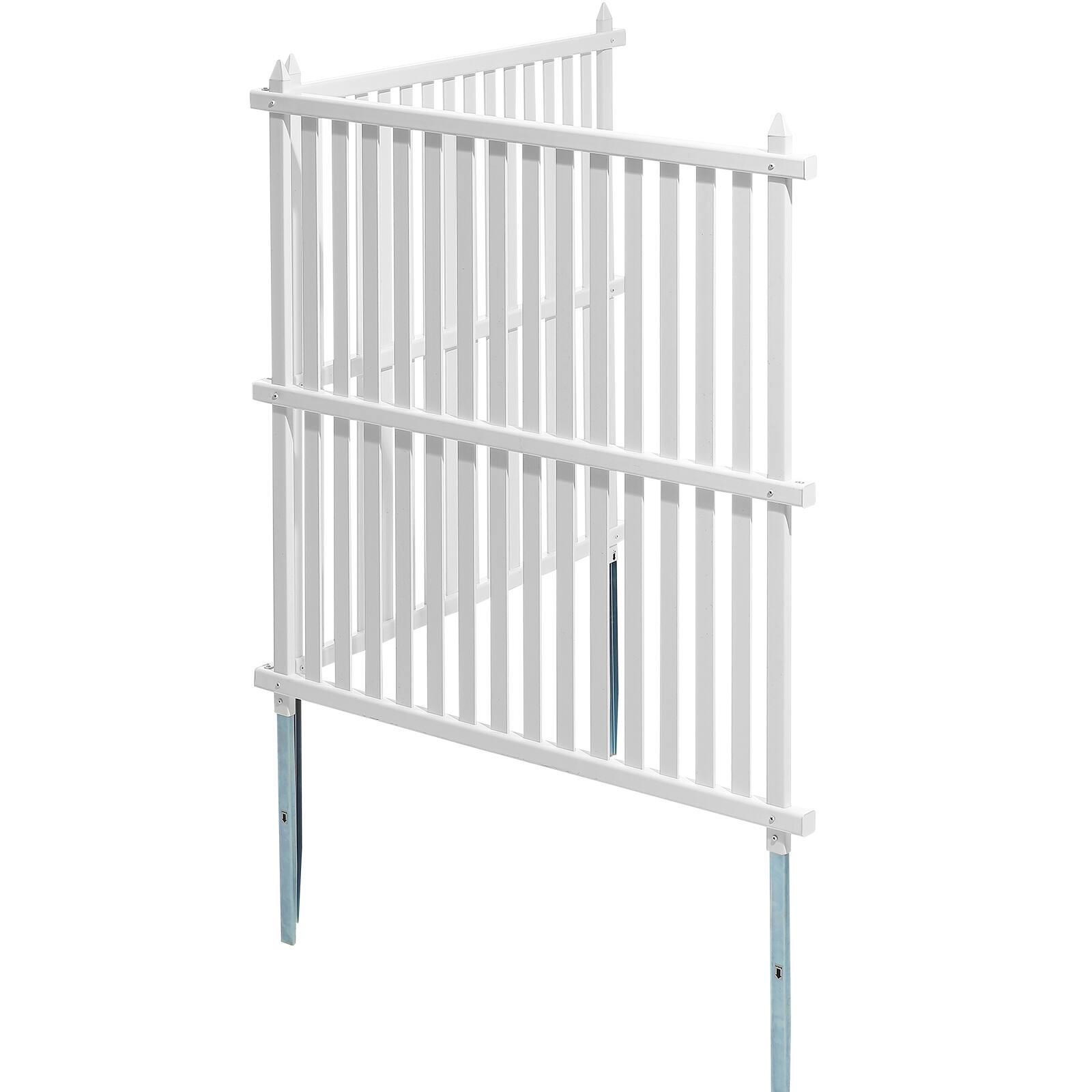 Alt View 5. VEVOR - 48" W x 48" H Vinyl Privacy Fence Panels, Air Conditioner Fence, Outdoor Privacy Screens for Trash Can - White.