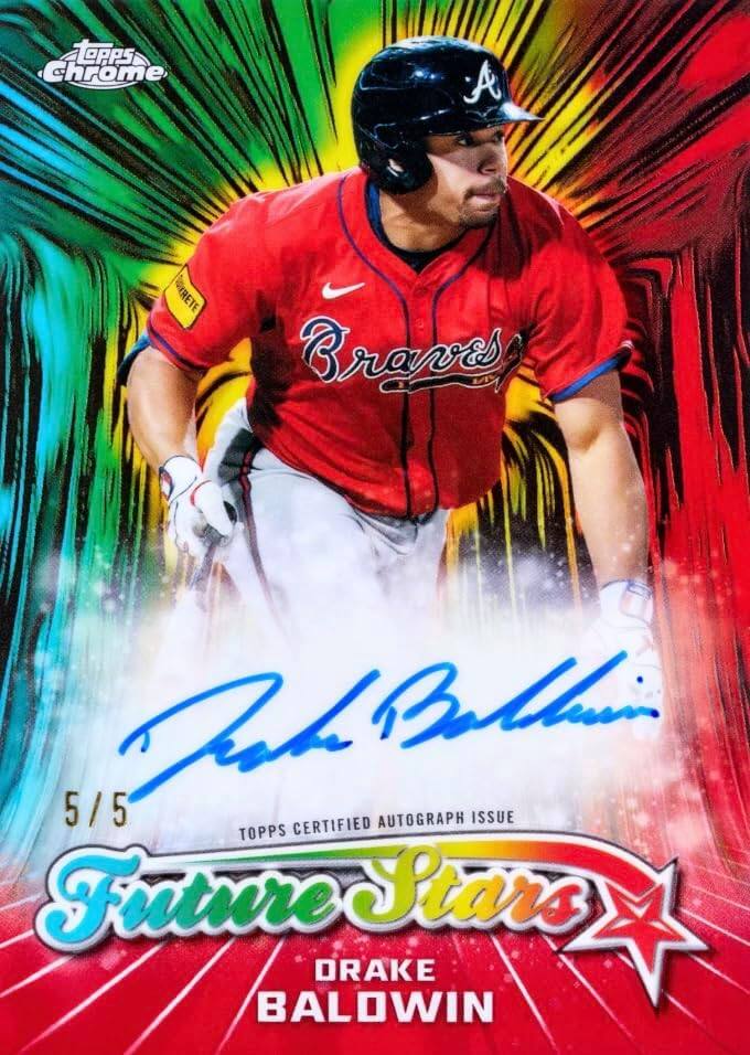 Topps Chrome  
TWRETE  
Braves  
Joh Ballin 5/5 CERTIFIED AUTOGRAPH ISSUE TOPPS Future Stars DRAKE BALDWIN