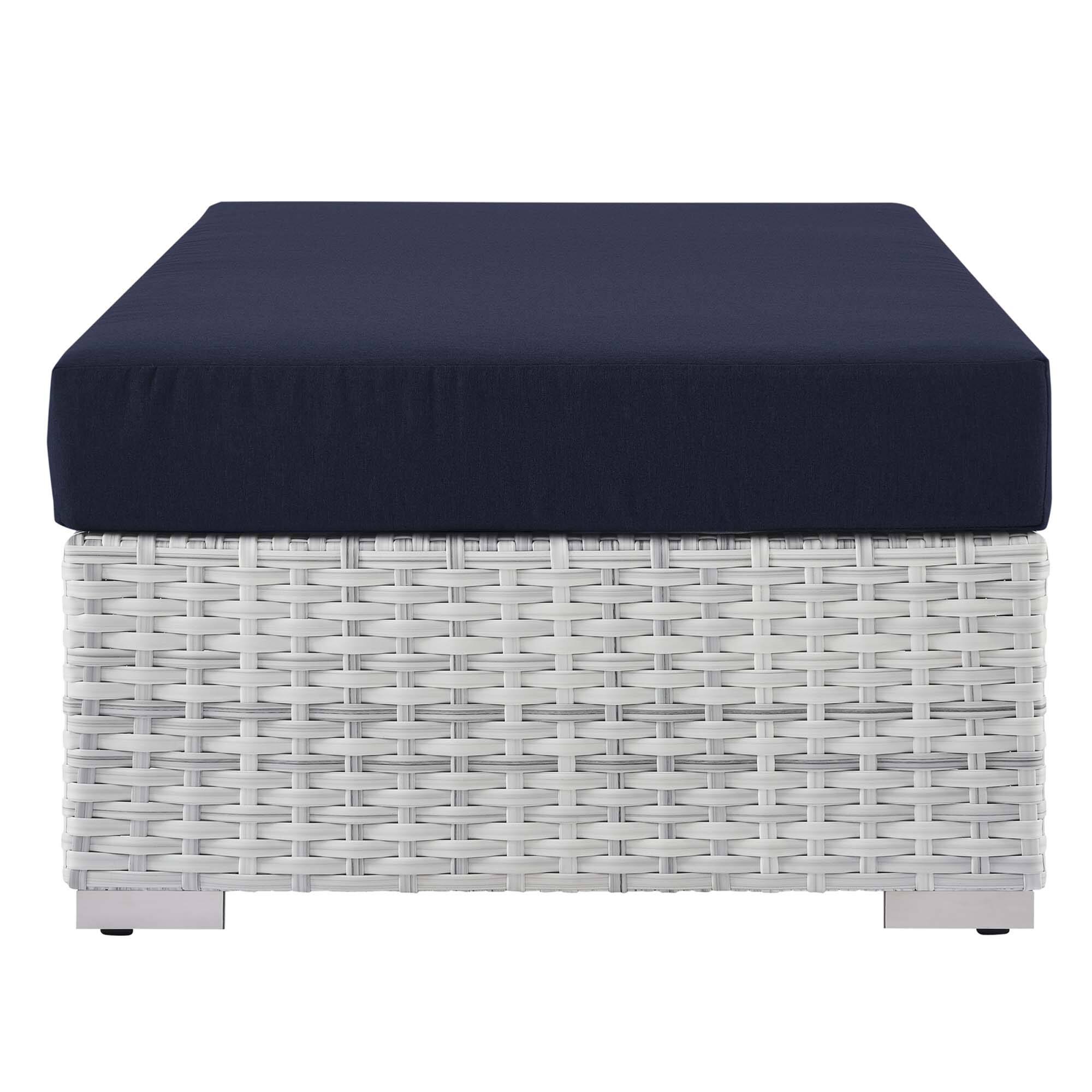 Alt View 1. Modway - Convene Outdoor Patio Rectangular Ottoman by Modway - Light Gray Navy.