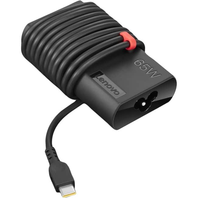 Lenovo - ThinkPad 65W Slim AC Adapter (USB Type-C) - 65 W - 120 V AC, 230 V AC Input - 5 V DC Output - Black