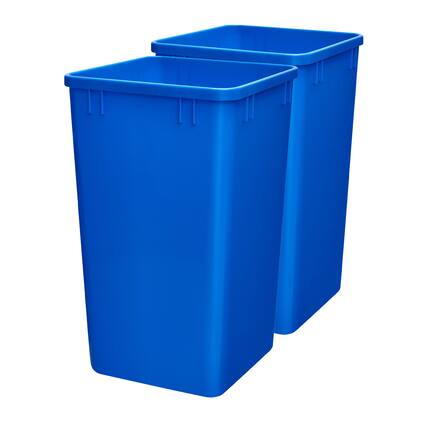 Front. Rev-A-Shelf - Rev-A-Shelf Polymer Replacement 27 qt. Trash Bin, Blue, 2 Pack, RV-1024-22-2 - Blue.