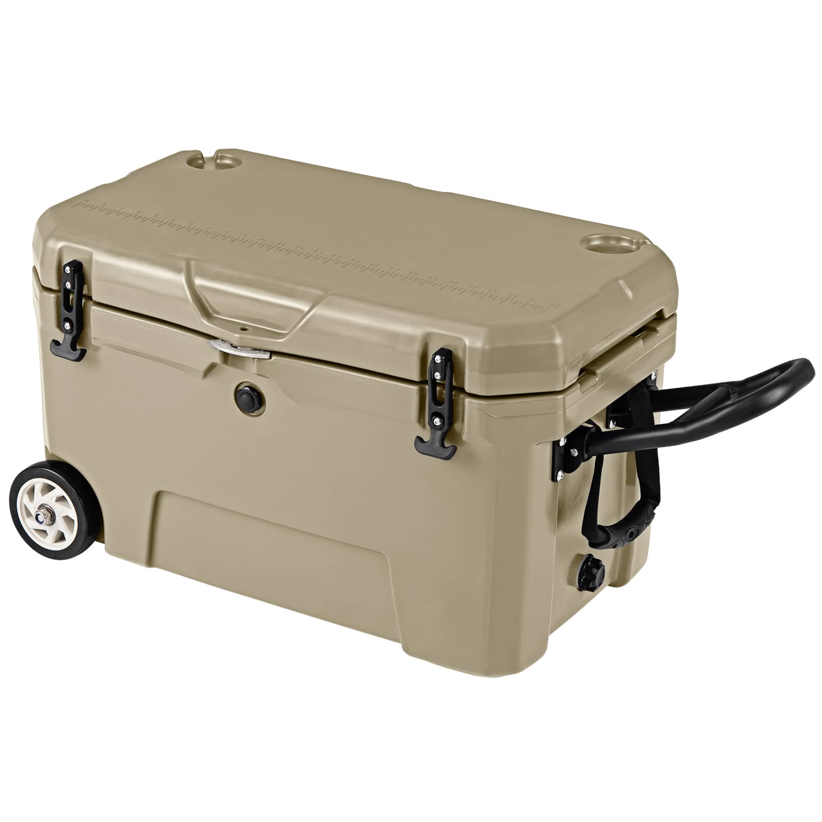 Gymax - 52 Quart Portable Hard Cooler w/6-Day Ice Retention Pull Handle & Wheels Ruler - Yellow