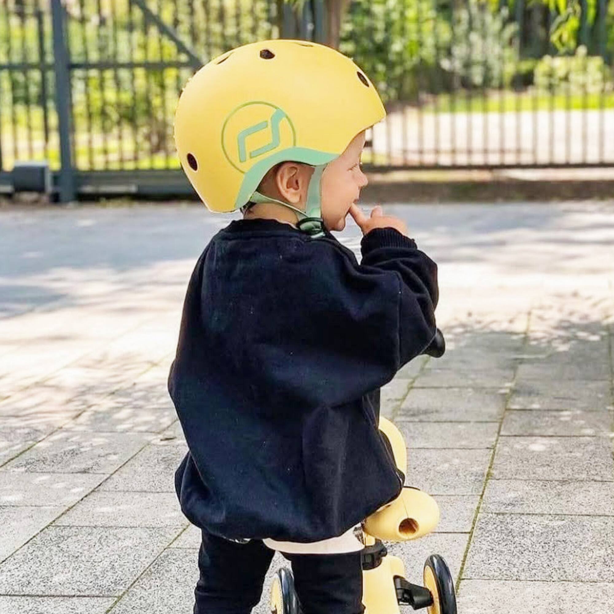 Alt View 2. Scoot & Ride - Scoot & Ride Toddler Kids Bike and Scooter Helmet with LED Light, XXS, Lemon - Lemon.