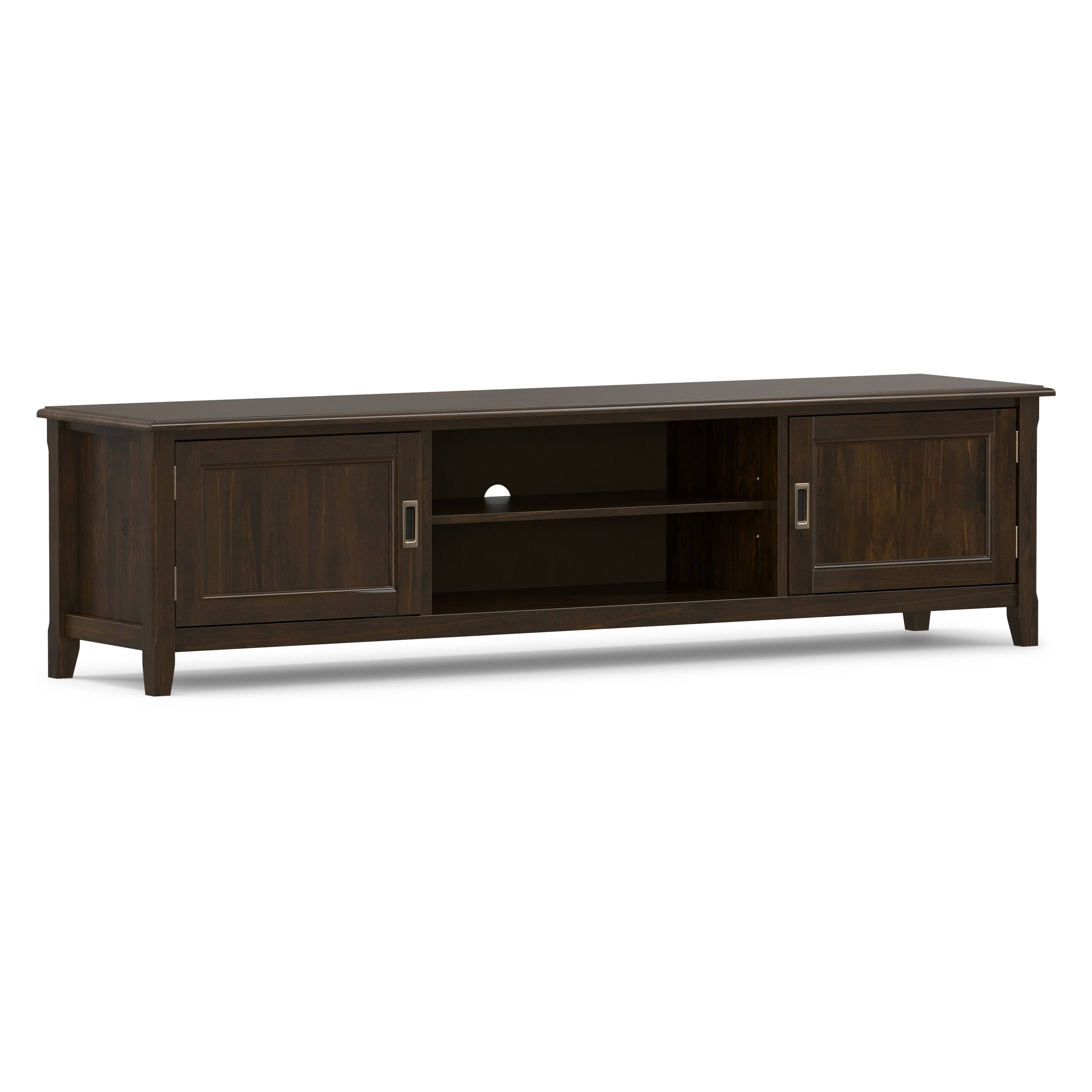 Angle. Simpli Home - Simpli Home Burlington SOLID WOOD 72 inch Wide Transitional TV Media Stand - Mahogany Brown.