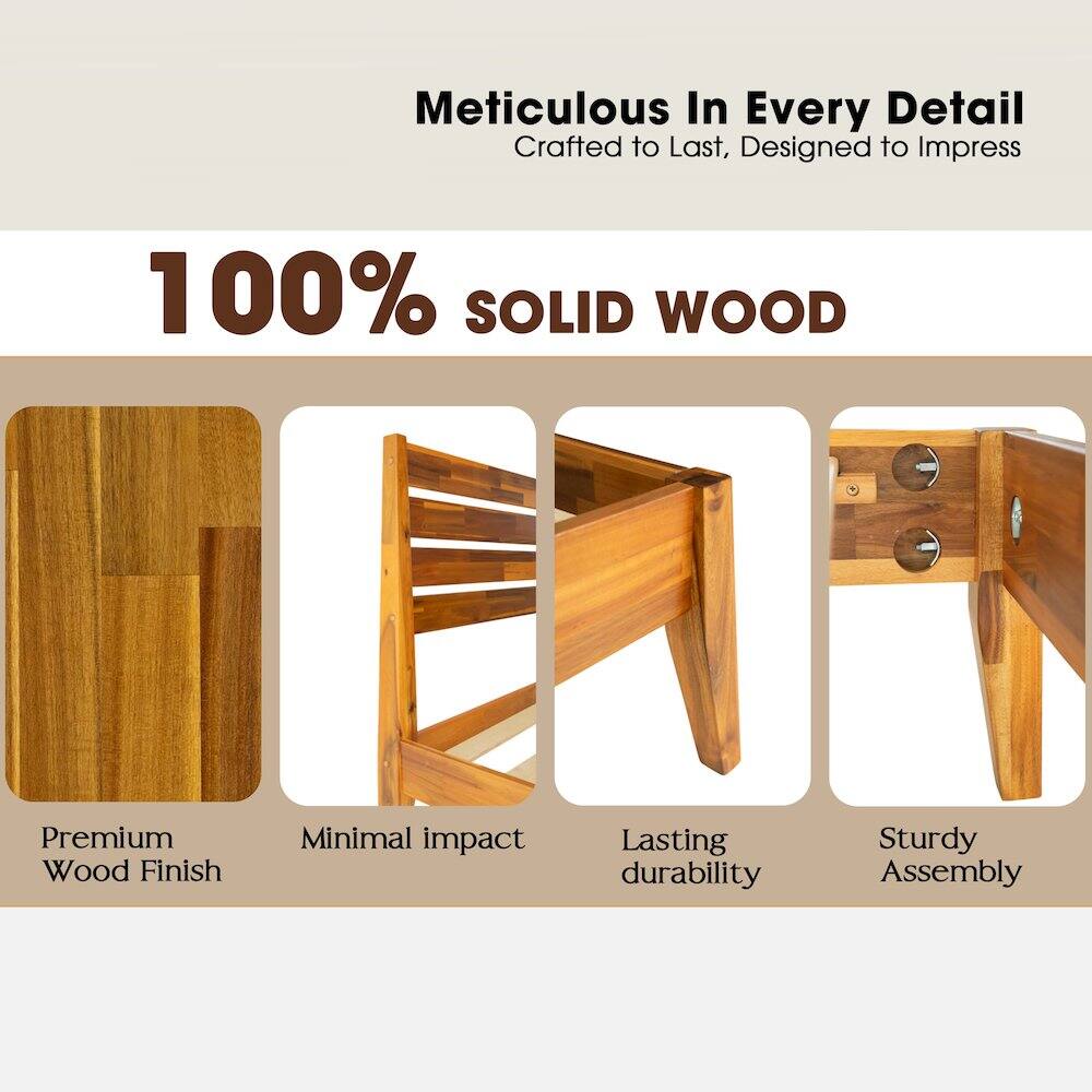 Meticulous In Every Detail  
Crafted to Last, Designed to Impress  

100% SOLID WOOD  

Premium Wood Finish  
Minimal Impact  
Lasting Durability  
Sturdy Assembly