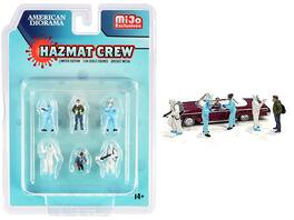 "Hazmat Crew" 6 piece Diecast Figurine Set for 1/64 Scale Models by American Diorama - Multicolor
