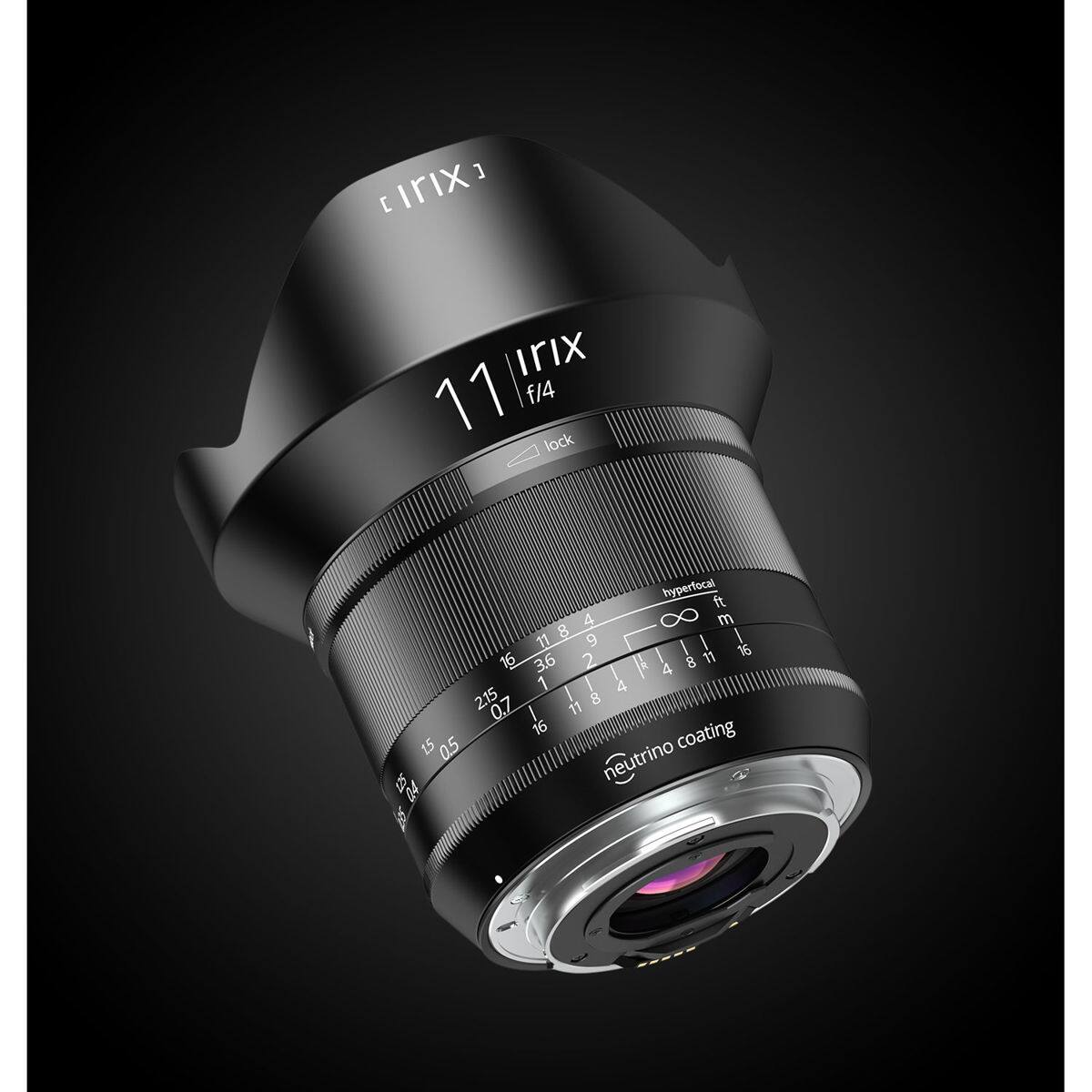 IRIX 11 f/4 lock  
hyperfocal ft 8 4  m 11 9 11 16 16 3.6 2 R 4 8 1 4 2.15 0.7 11 8 16 coating 1.5 0.5 neutrino 125