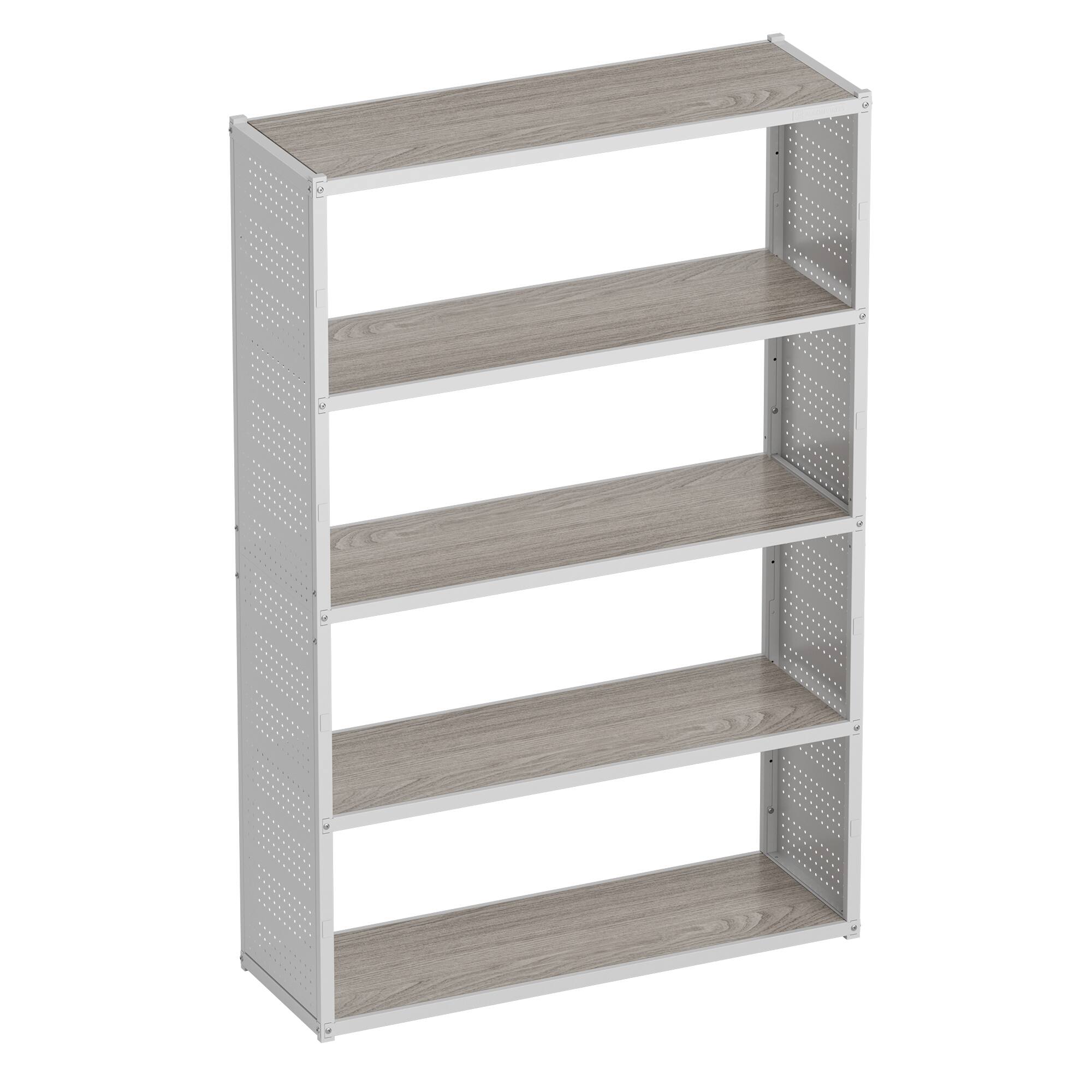 Front. Fleximounts - 5-Shelf Heavy-Duty Adjustable Garage Storage Shelving with Side Pegboards, 47.2"W x 71.1"H x 15.7"D - White.